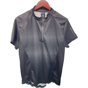 Crivit Women's Large Black 3 Pocket Cycling Biking Jersey 1/4 Zip